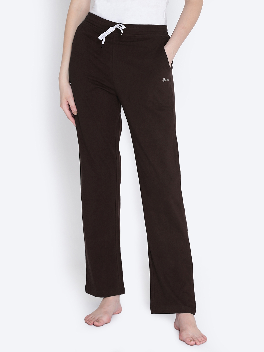 Claura Coffee Brown Solid Lounge Pants Lower 11