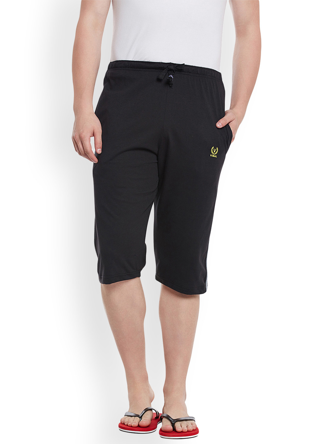 MACK JONNEY Men Black Solid Lounge Shorts C2-BLACK001