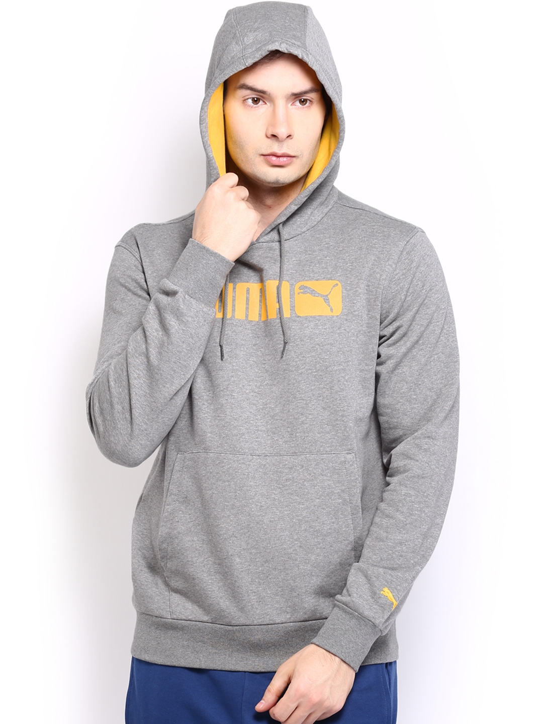 Buy Puma Men Grey Melange Hooded Sweatshirt Sweatshirts for Men