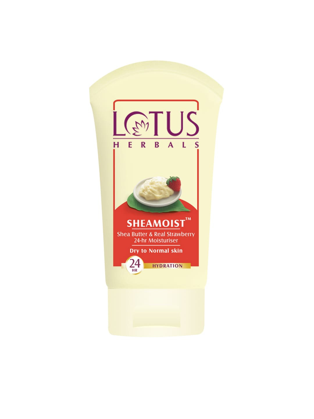 Lotus Sustainable Herbal Sheamoist Shea Butter  Real Strawberry 24hr Moisturiser 60g