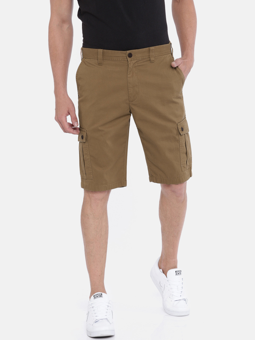 Buy Indian Terrain Men Khaki Solid