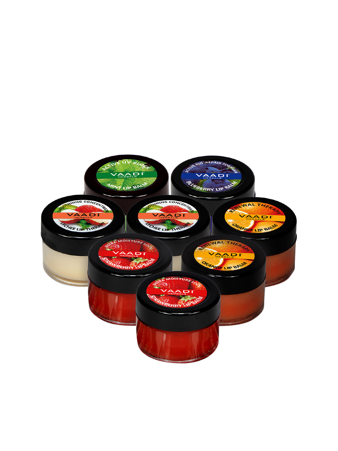 Vaadi Herbals Unisex Pack Of 8 Lip Balms 10g each