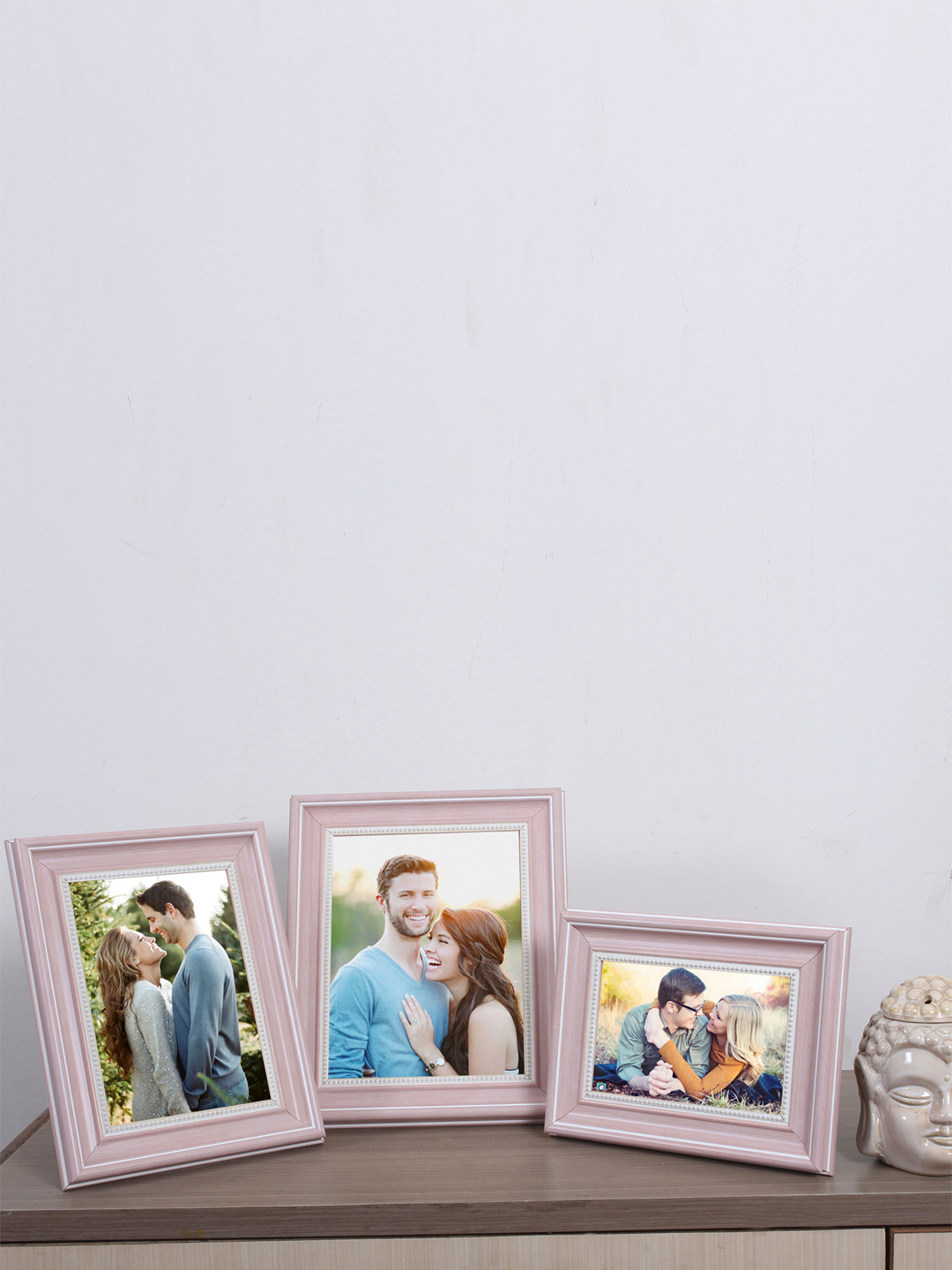 Art Street Set Of 3 Pink Textured Photo Frames