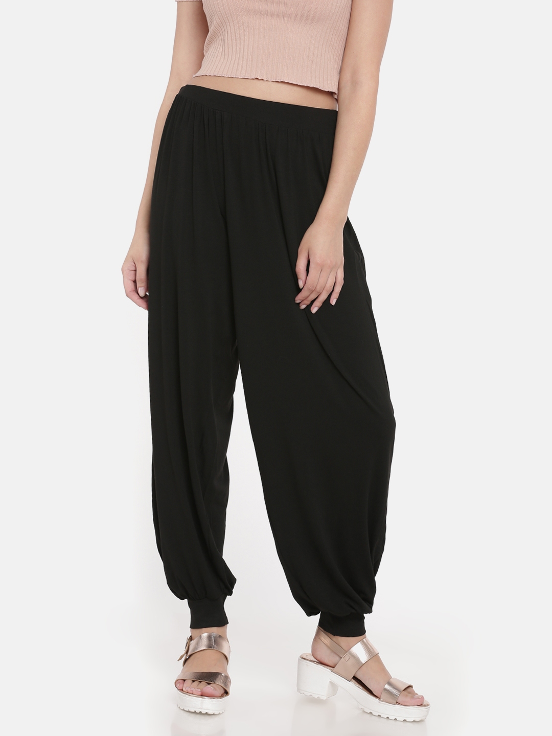 Buy GO COLORS Gold Womens Solid Palazzo Pants | Shoppers Stop