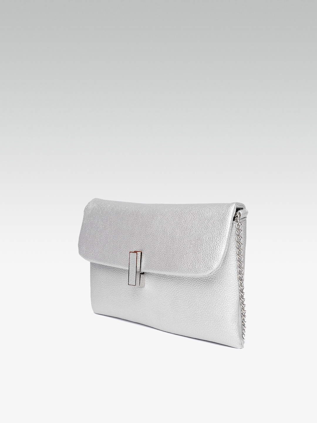 Dorothy Perkins Silver Toned Solid Sling Bag Handbags For Image