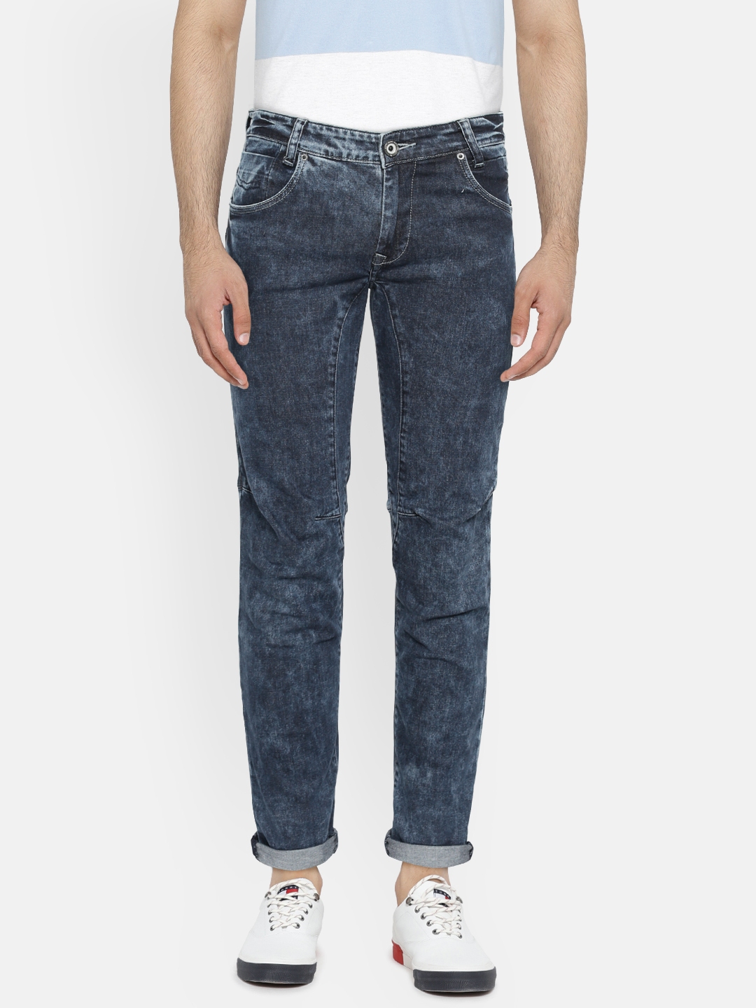 Mufti Men Blue Regular Fit Mid Rise Clean Look Re Tailored Jeans