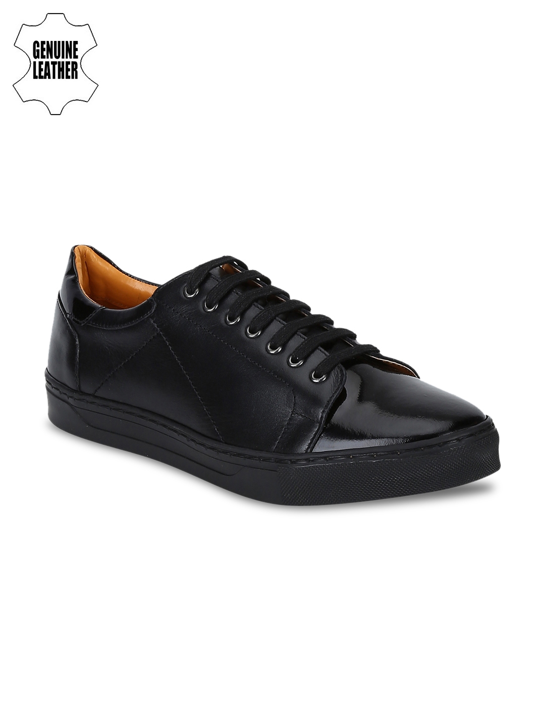 black patent leather sneakers