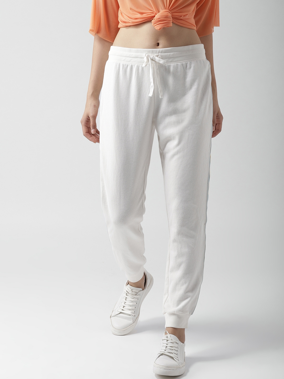 Forever 21 white cheap joggers