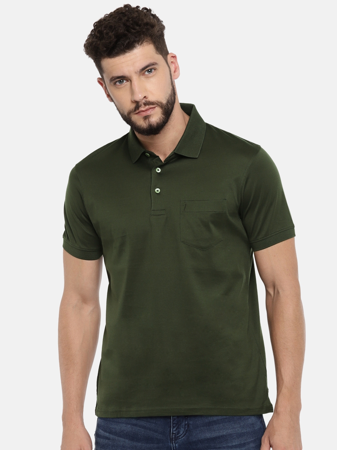 olive green polo shirt