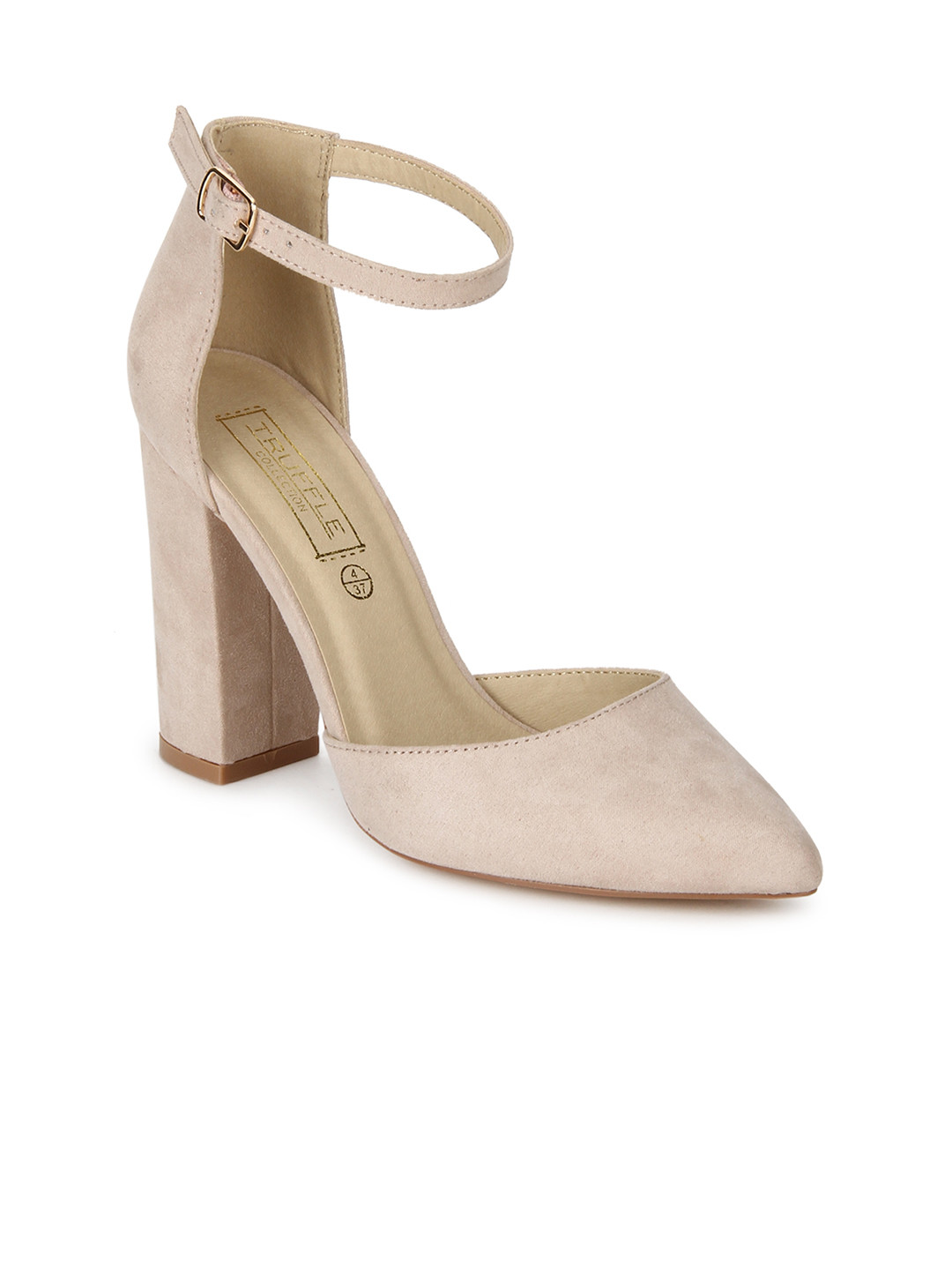 nude pointed block heels