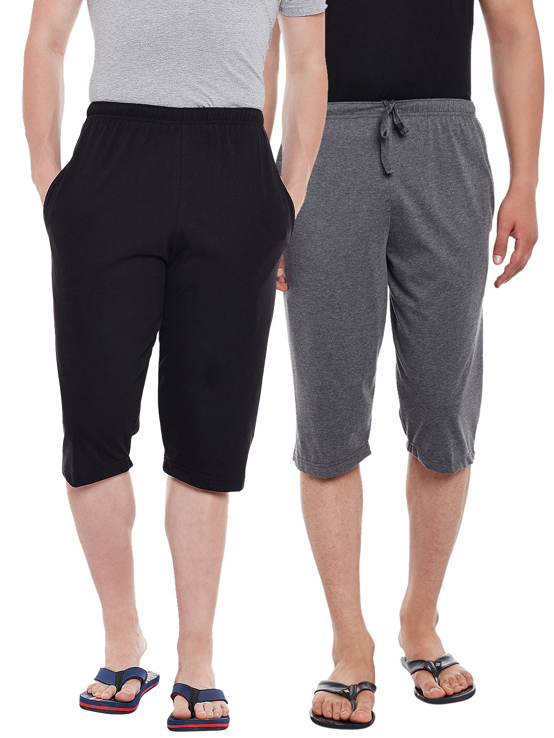 MACK JONNEY JONNEY Men Pack of 2 Lounge Shorts DD13-BLACK-ANTHRA