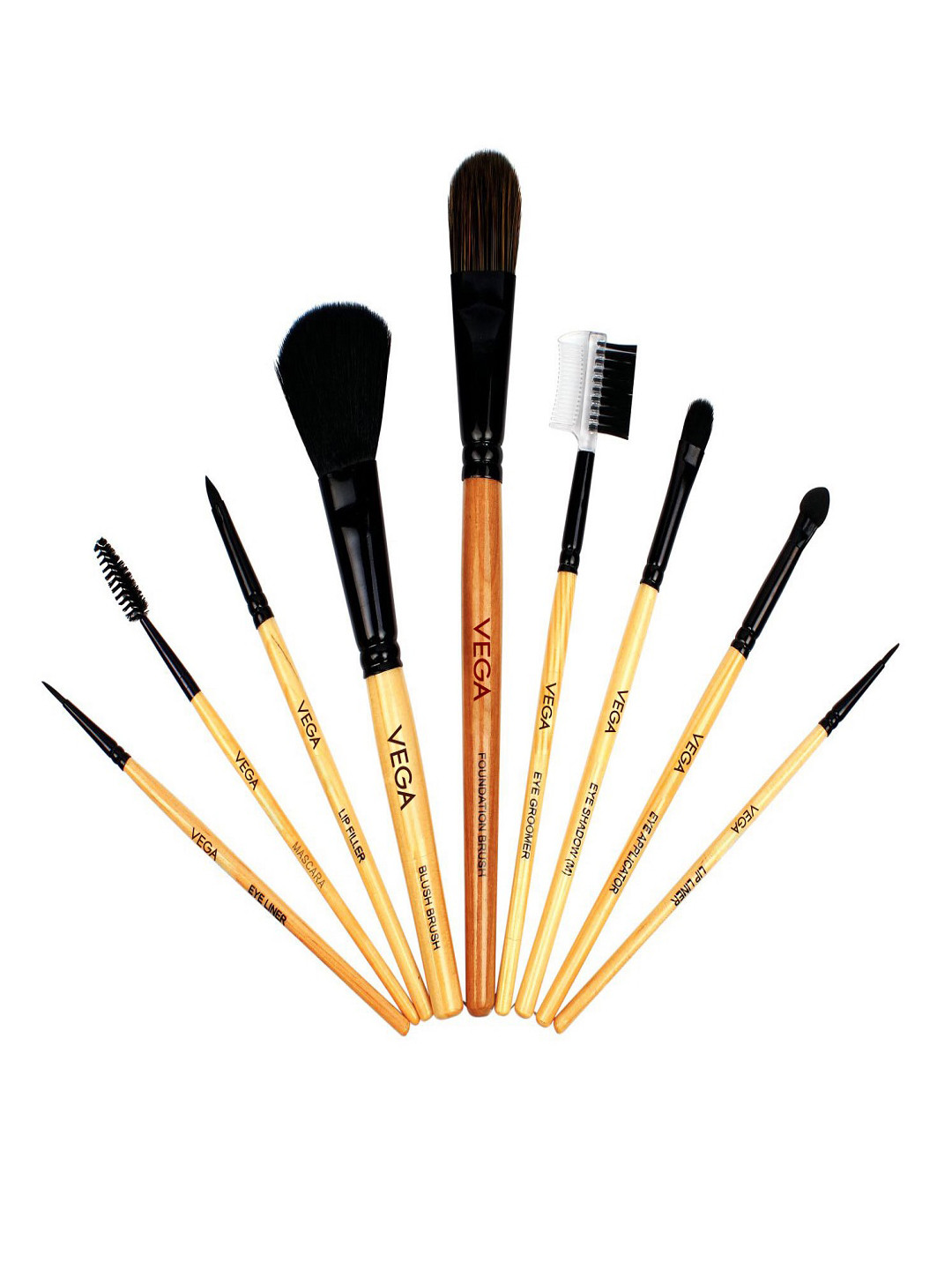 VEGA Makeup Brushes - Set of 9 - EVS-9
