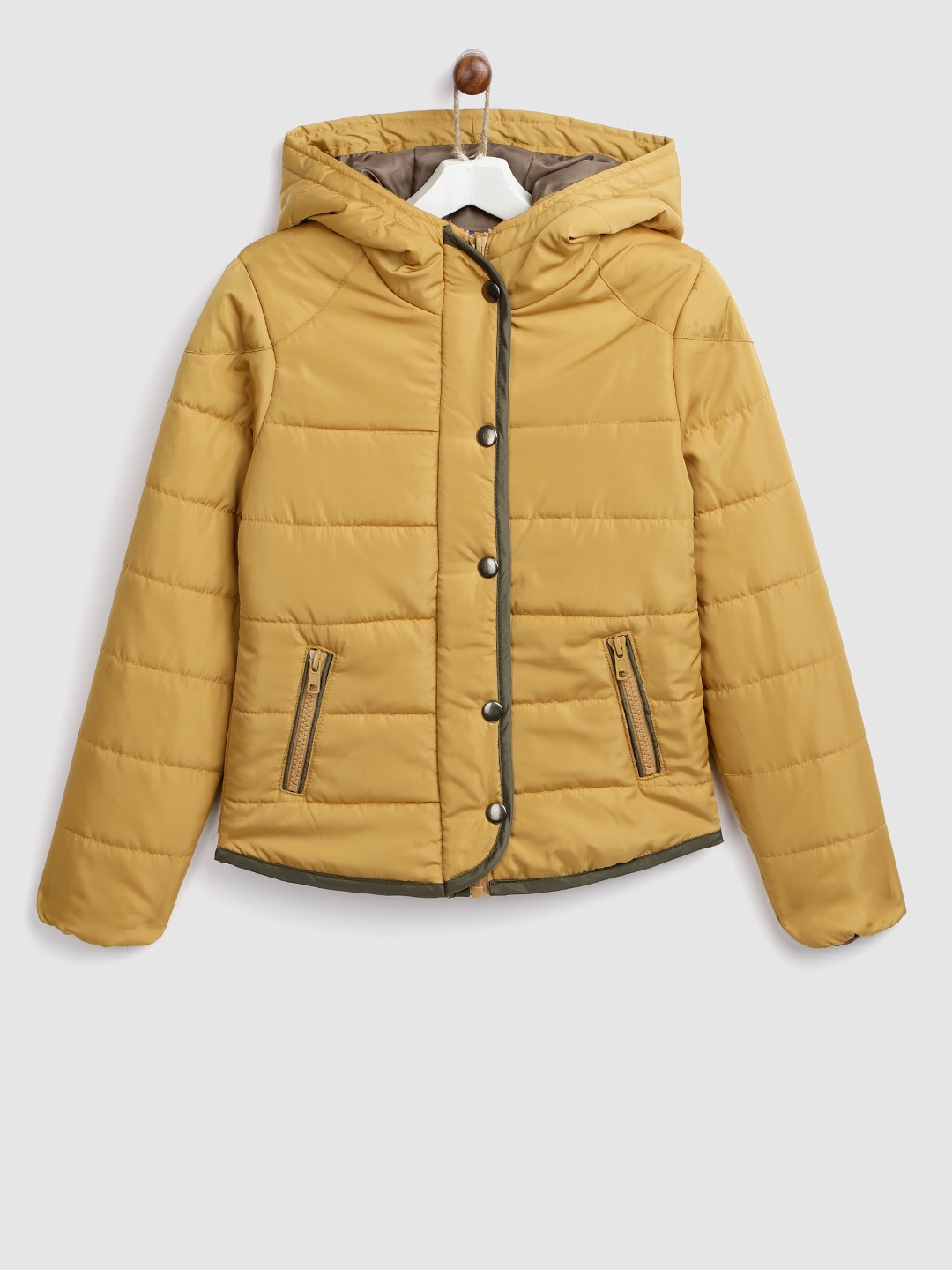 Girls mustard shop puffer jacket