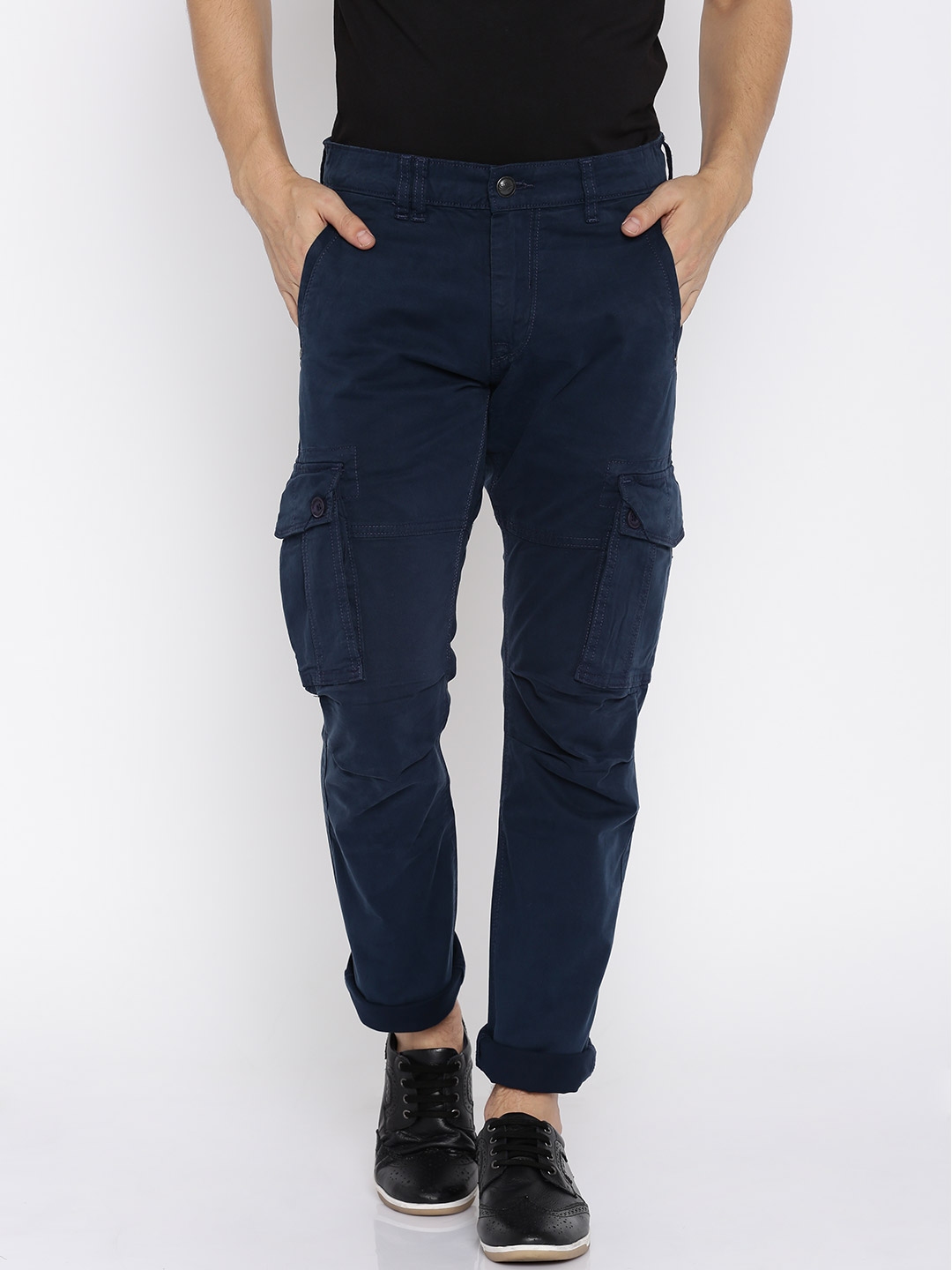 Classic Navy Stretch Cargo Pants