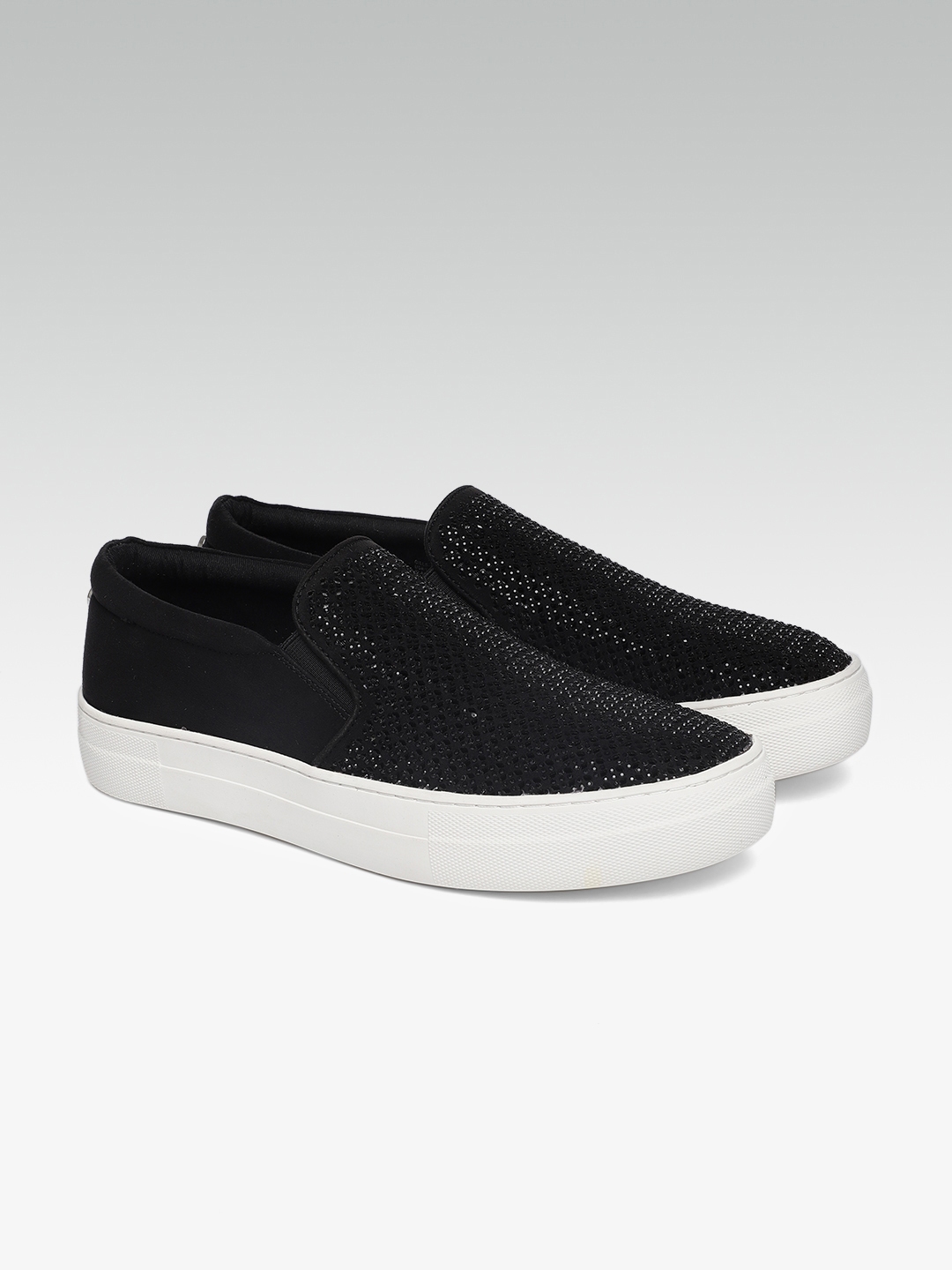 Buy Steve Madden Women Black Embellished Slip On Sneakers - Casual Shoes Women 6124994 | Myntra