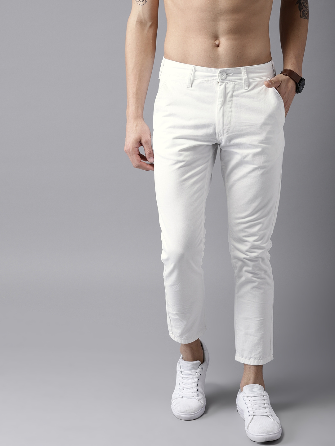 white chino pants slim fit