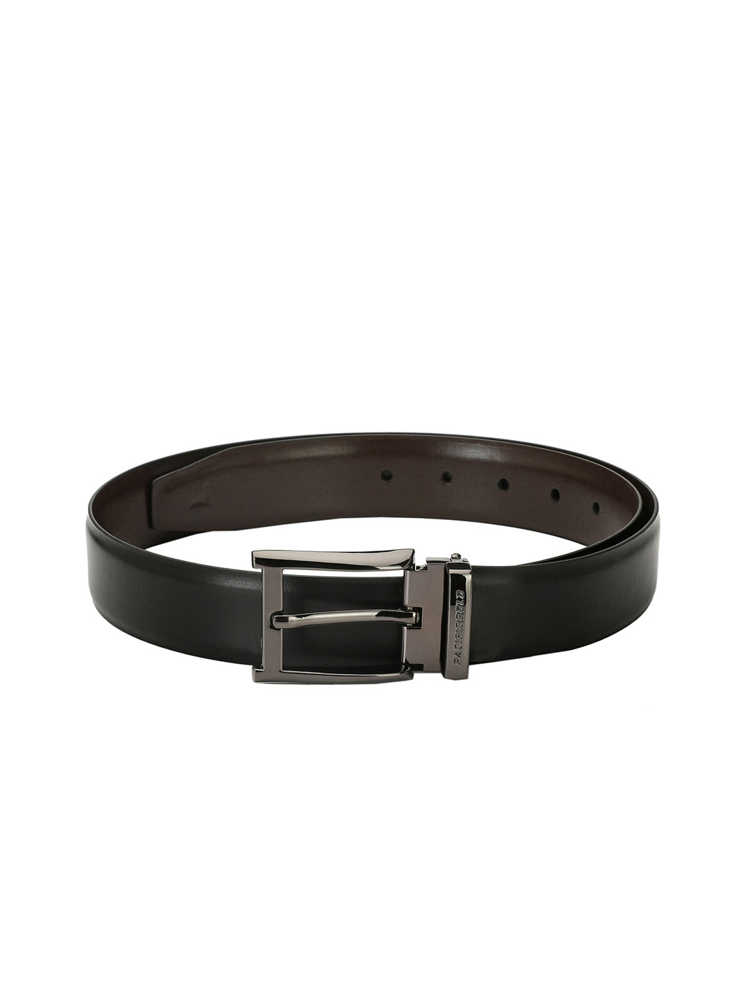 Pacific Gold Black and Brown Reversible 50 Inch Faux Leather Casual And Formal Men Belt