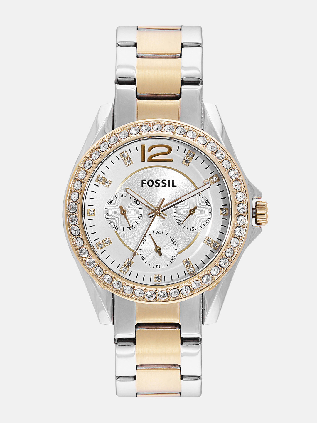 Fossil Women Silver-Toned & Off-White Analogue Watch ES3204