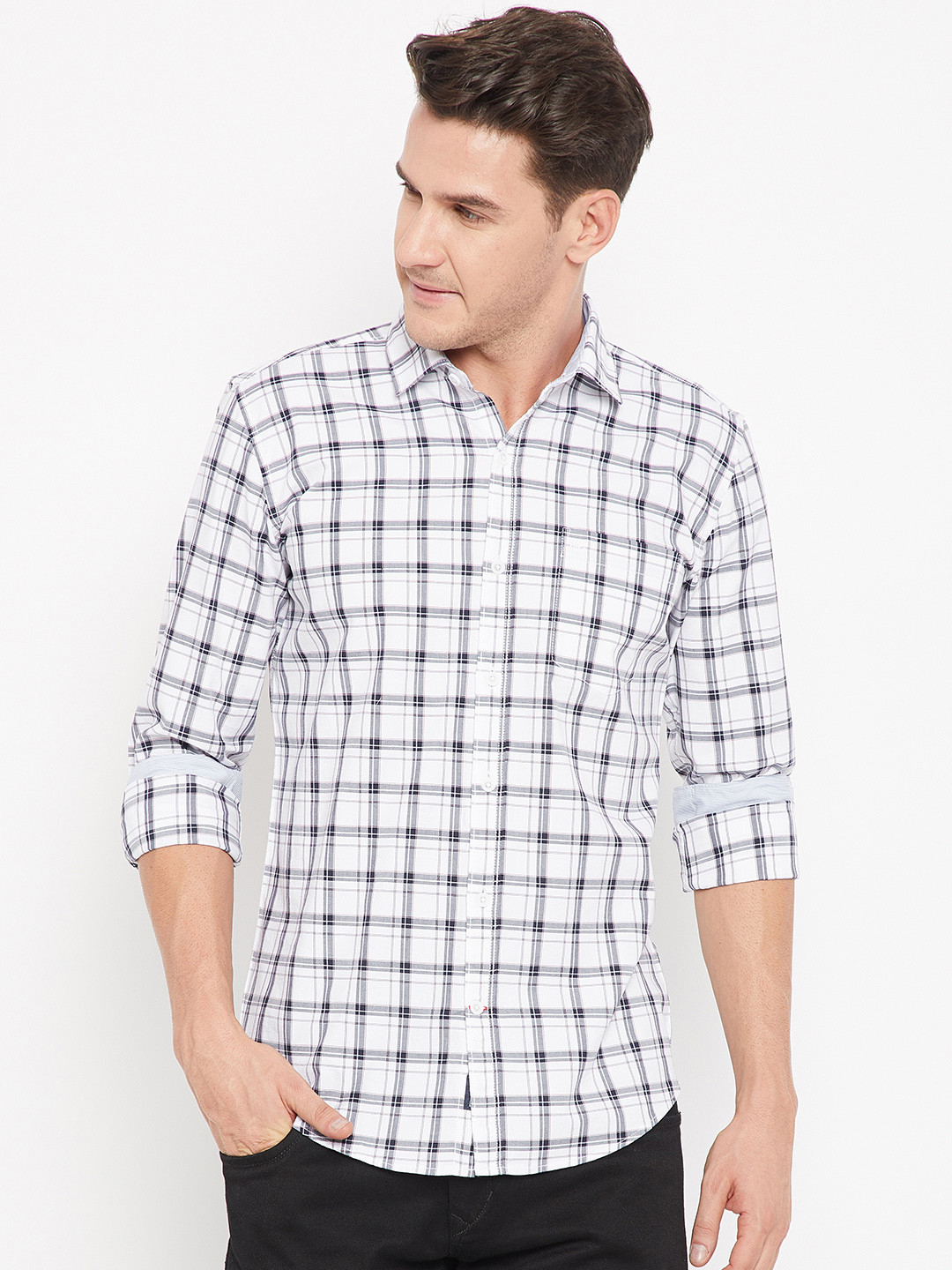 Buy Monte Carlo Men White \u0026 Navy Blue 