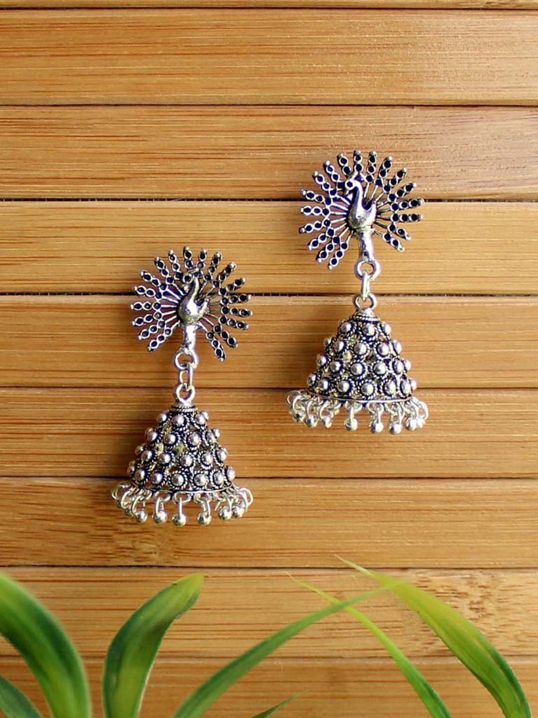 Styylo Fashion Traditional Peacock Shape LCT Stone Studded 2 Floor Jhumka  Earring  Styylo Fashion  3999798