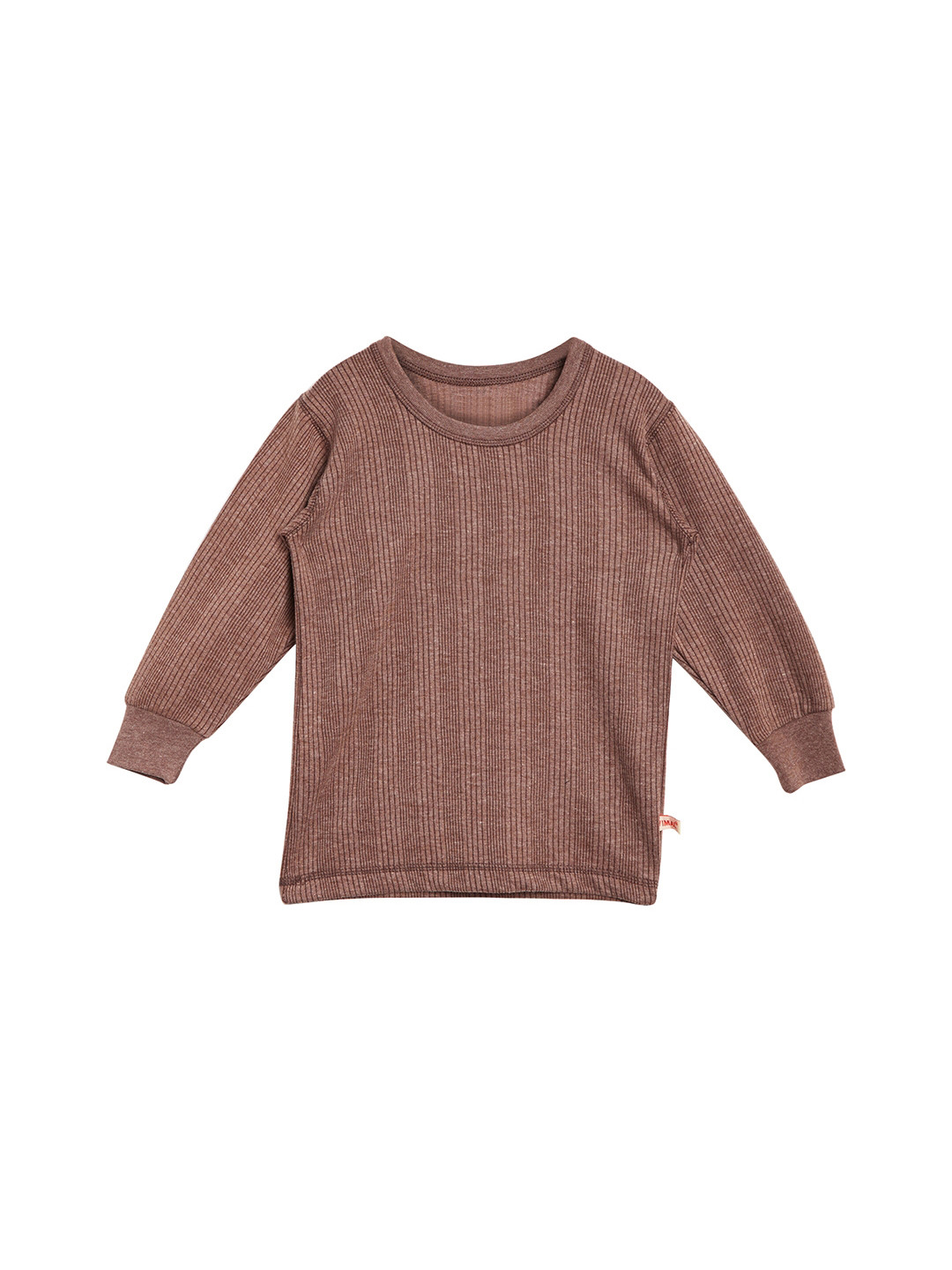 MACK JONNEY Boys Brown Striped Thermal T-shirt