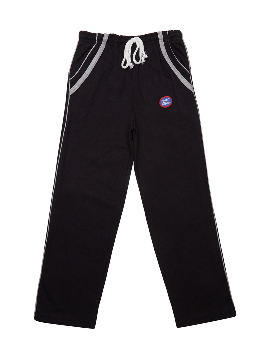 MACK JONNEY Girls Black Solid Slim Fit Trackpants