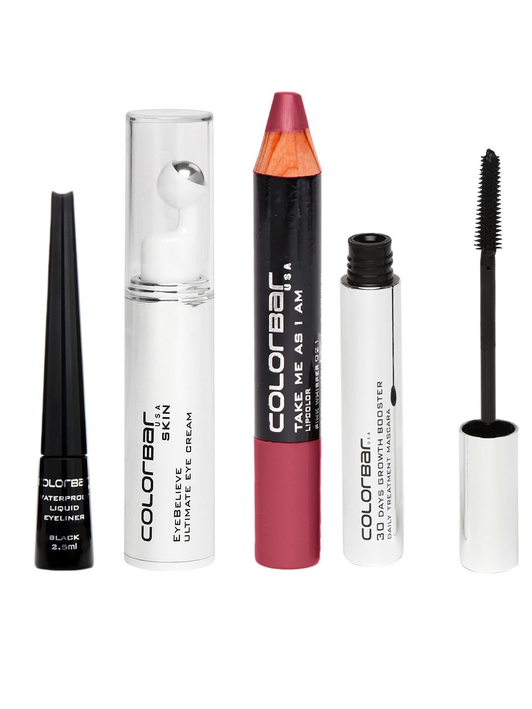 Buy Colorbar Women Combo Set Of Eyeliner Eye Cream Lip Crayon Mascara Lipstick For Women 6511780 Myntra colorbar women combo set of eyeliner eye cream lip crayon mascara