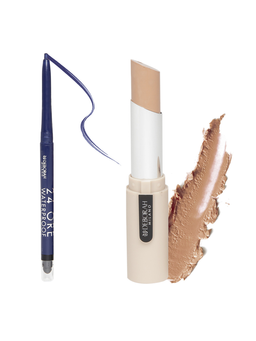 Deborah Milano Set of 24 ORE Medium Rose Perfect Concealer 03 & Blue Eyeliner Pencil 04