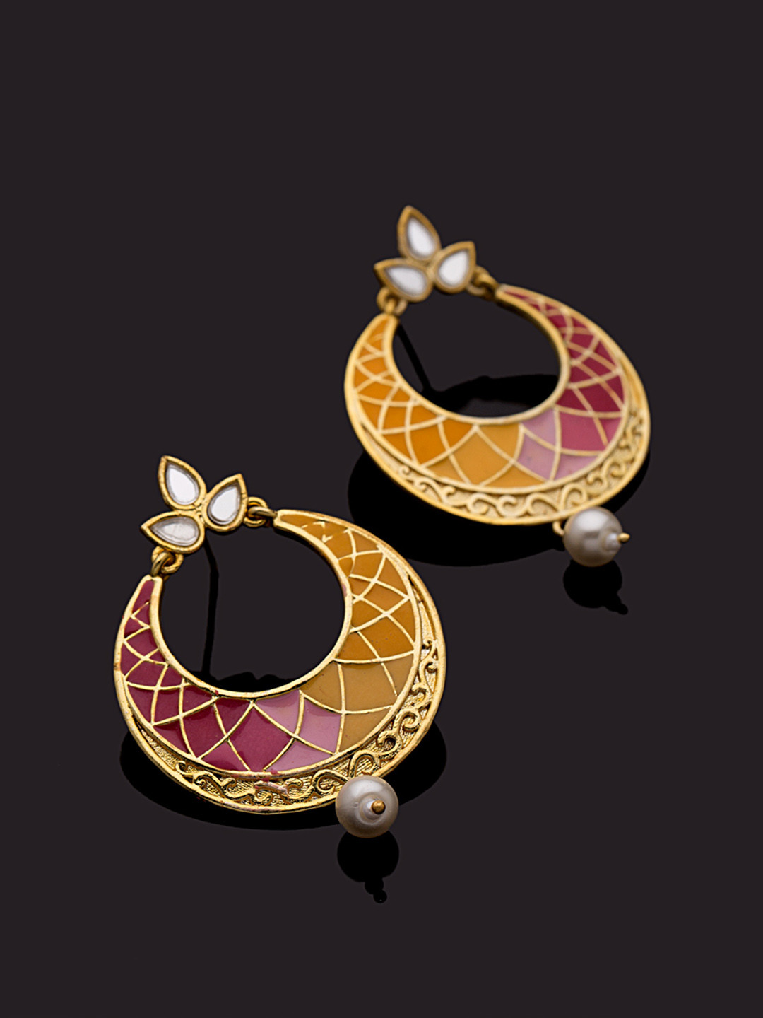 Starry Ombre Yellow Gold Earrings for Women