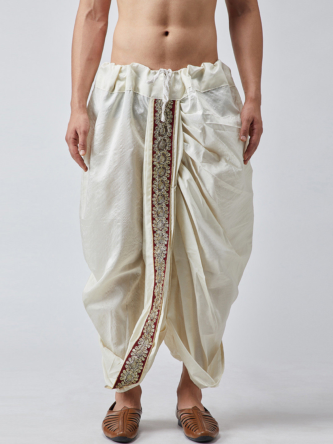 SOJANYA Men Cream-Coloured Dhoti Pants
