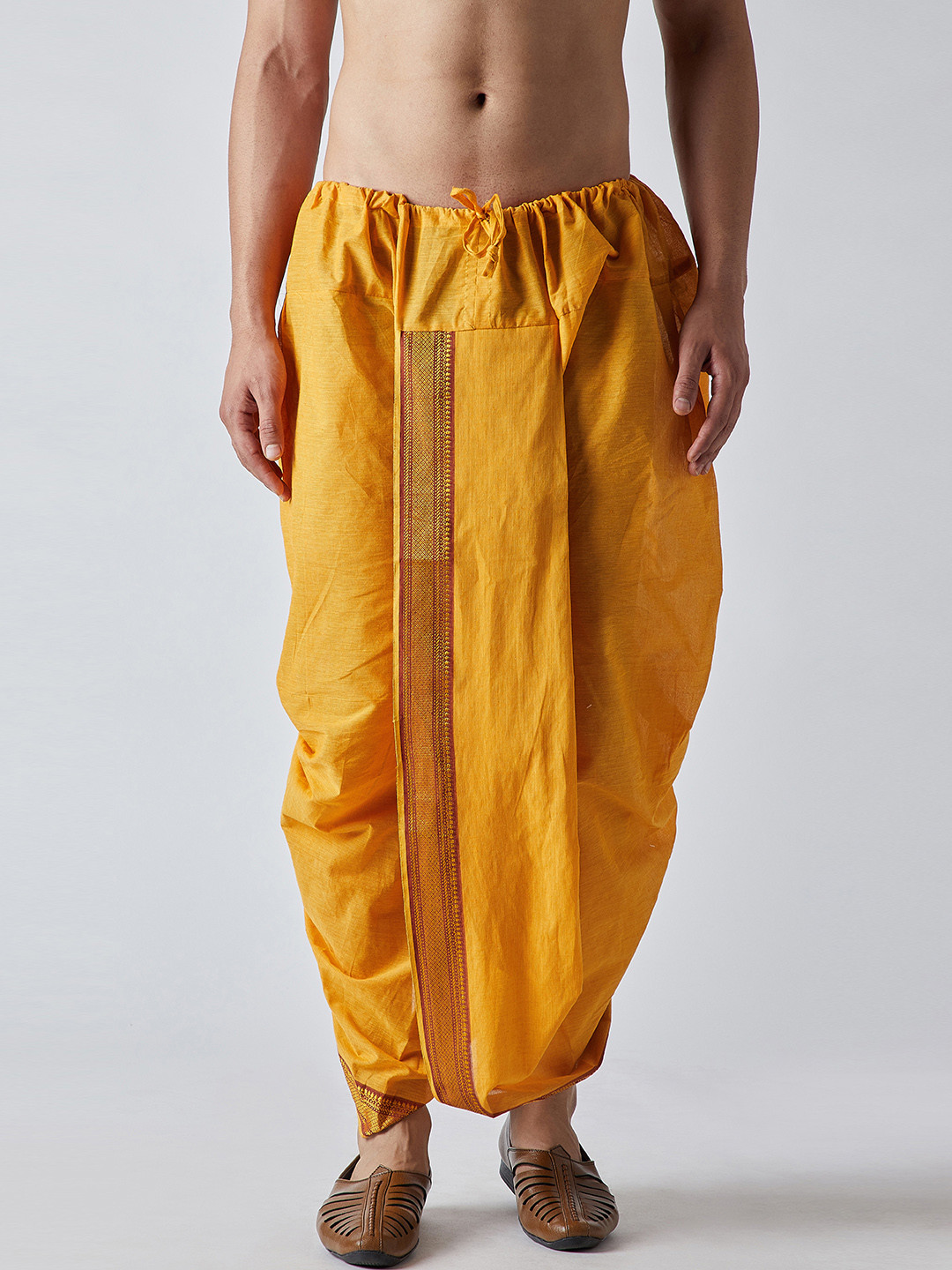 SOJANYA Men Orange & Yellow Dhoti Pants