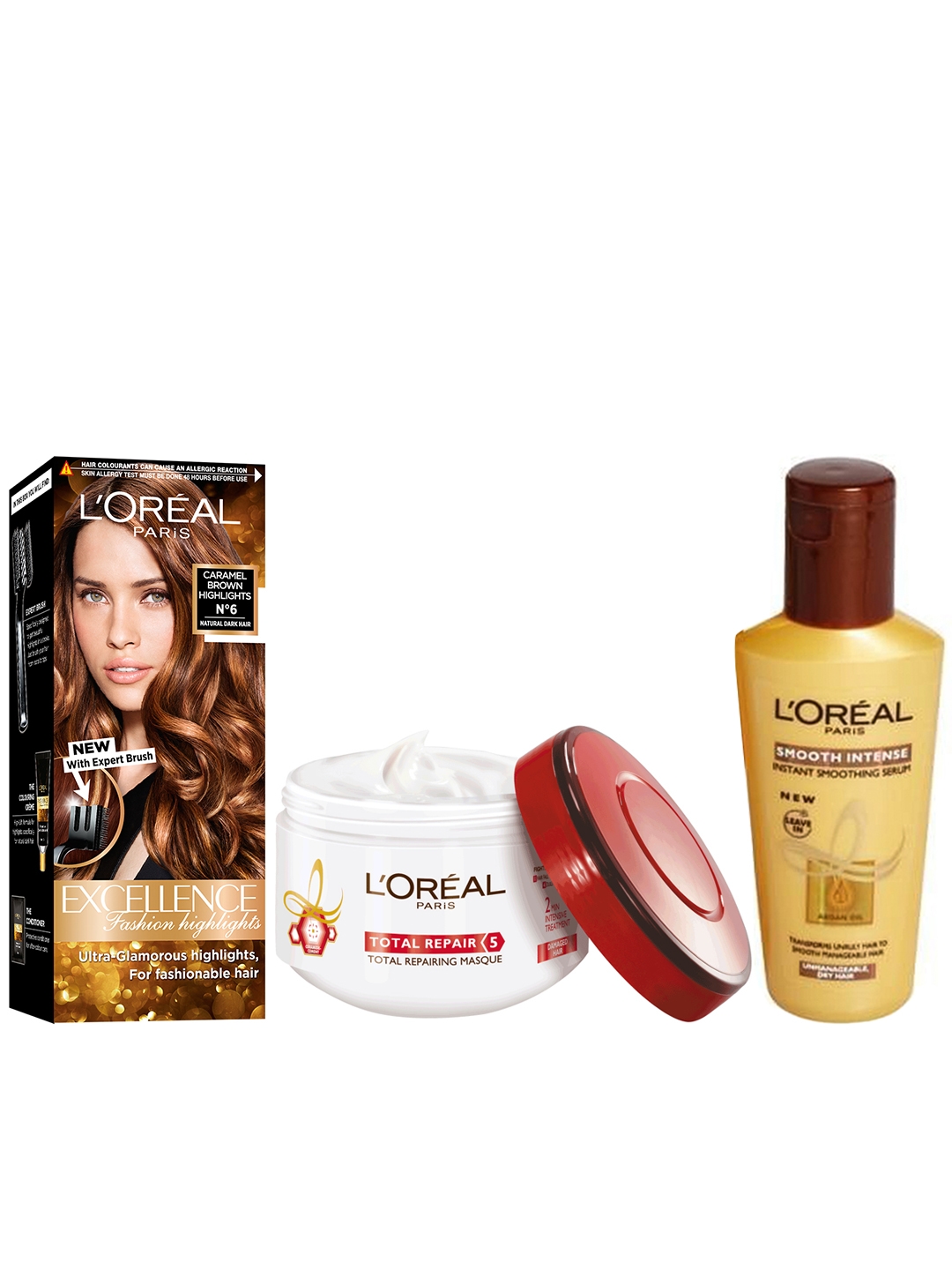 Buy LOreal Hair Colour Hair Masque & Smoothing Serum Set - Hair Cream And  Mask for Unisex 6518712 | Myntra