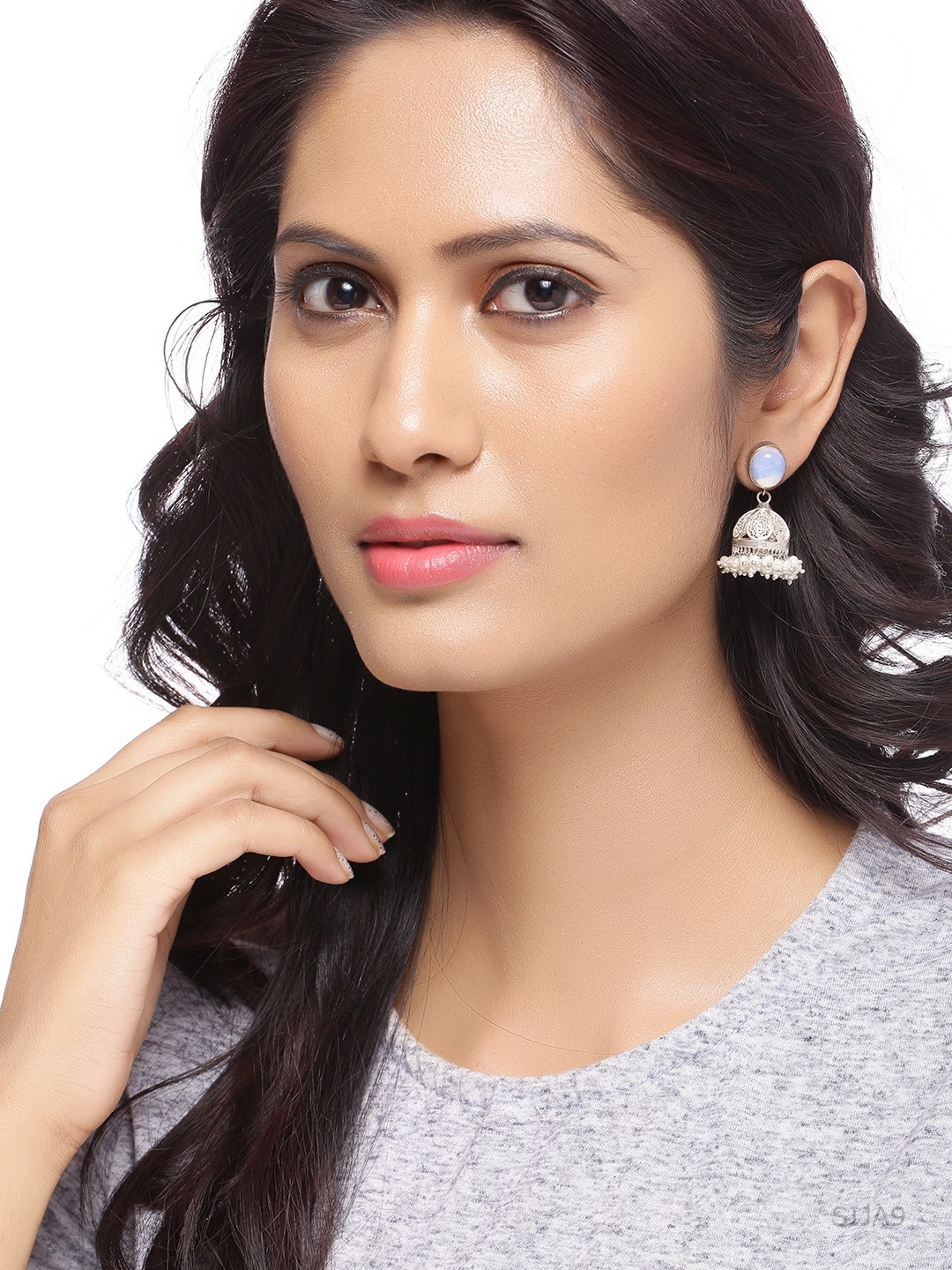 Silvermerc Designs 22-Karat Gold-Plated Silver-Toned Sterling Silver Dome Shaped Jhumkas