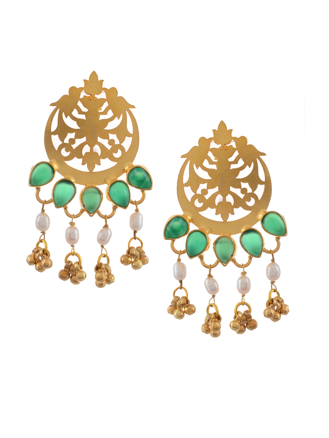 Silvermerc Designs 22-Karat Gold-Plated & Green Sterling Silver Classic Drop Earrings