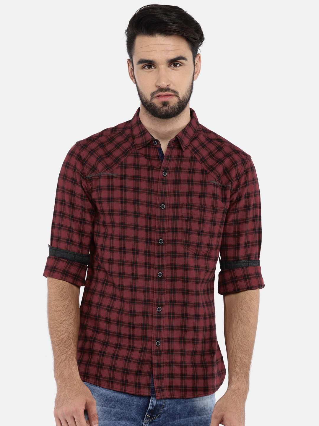 Slim Fit Checked Casual Shirt - Shirts 