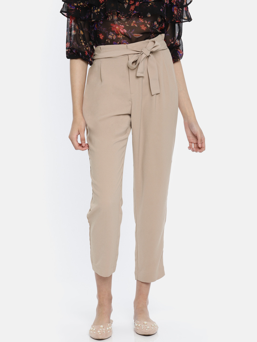 Buy ONLY Women Mauve Regular Fit Solid 