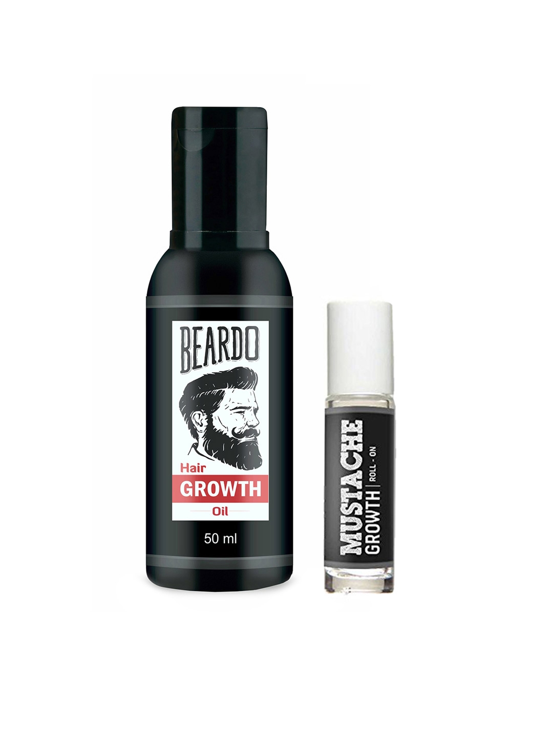 Buy Beardo Men Pack Of 2 Hair Growth Oil & Mustache Growth Roll On - Beard  & Moustache Care for Men 6541994 | Myntra