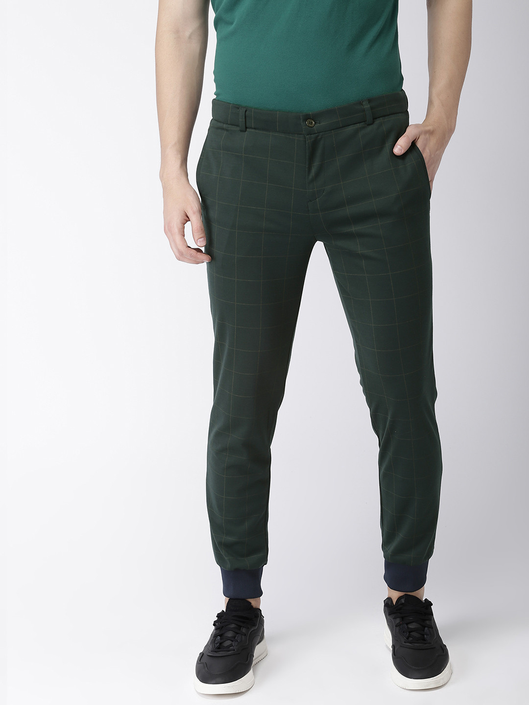 green checkered trousers mens