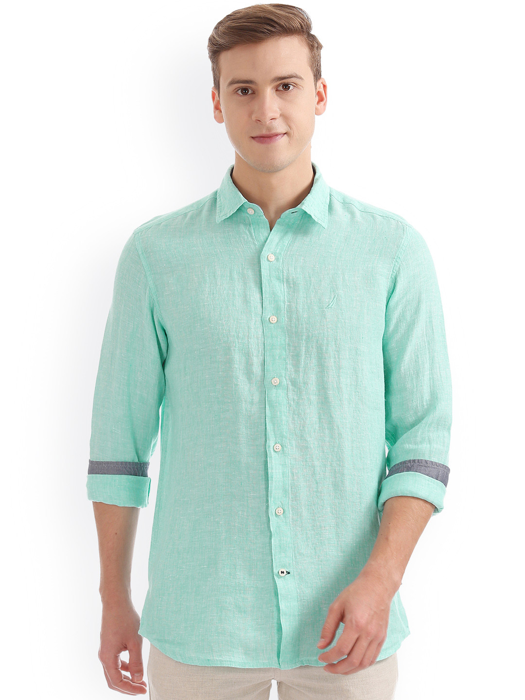 Solid Linen Casual Shirt - Shirts 