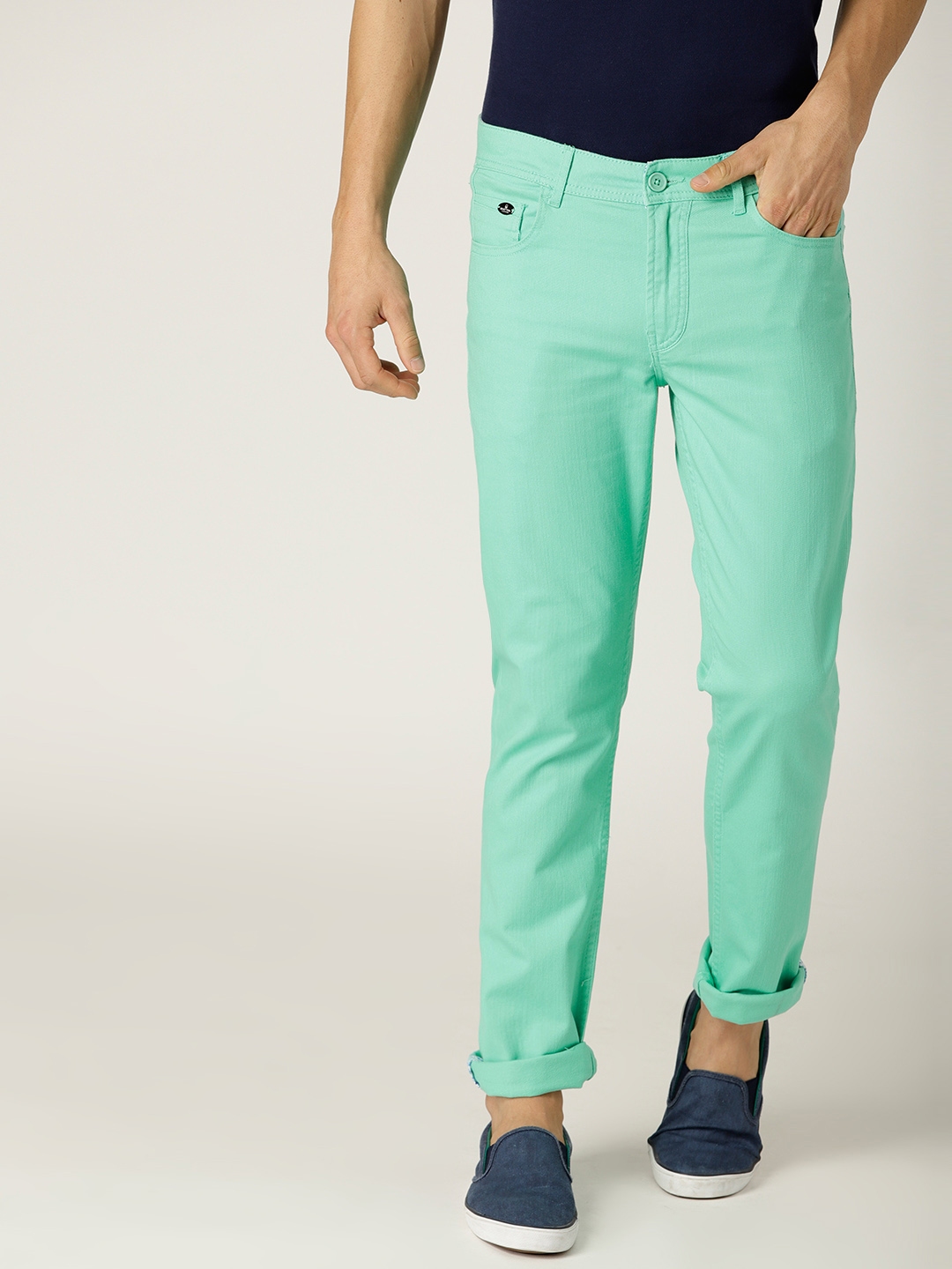 Buy United Colors Of Benetton Men Beige Tapered Fit Solid Trousers   Trousers for Men 7176333  Myntra
