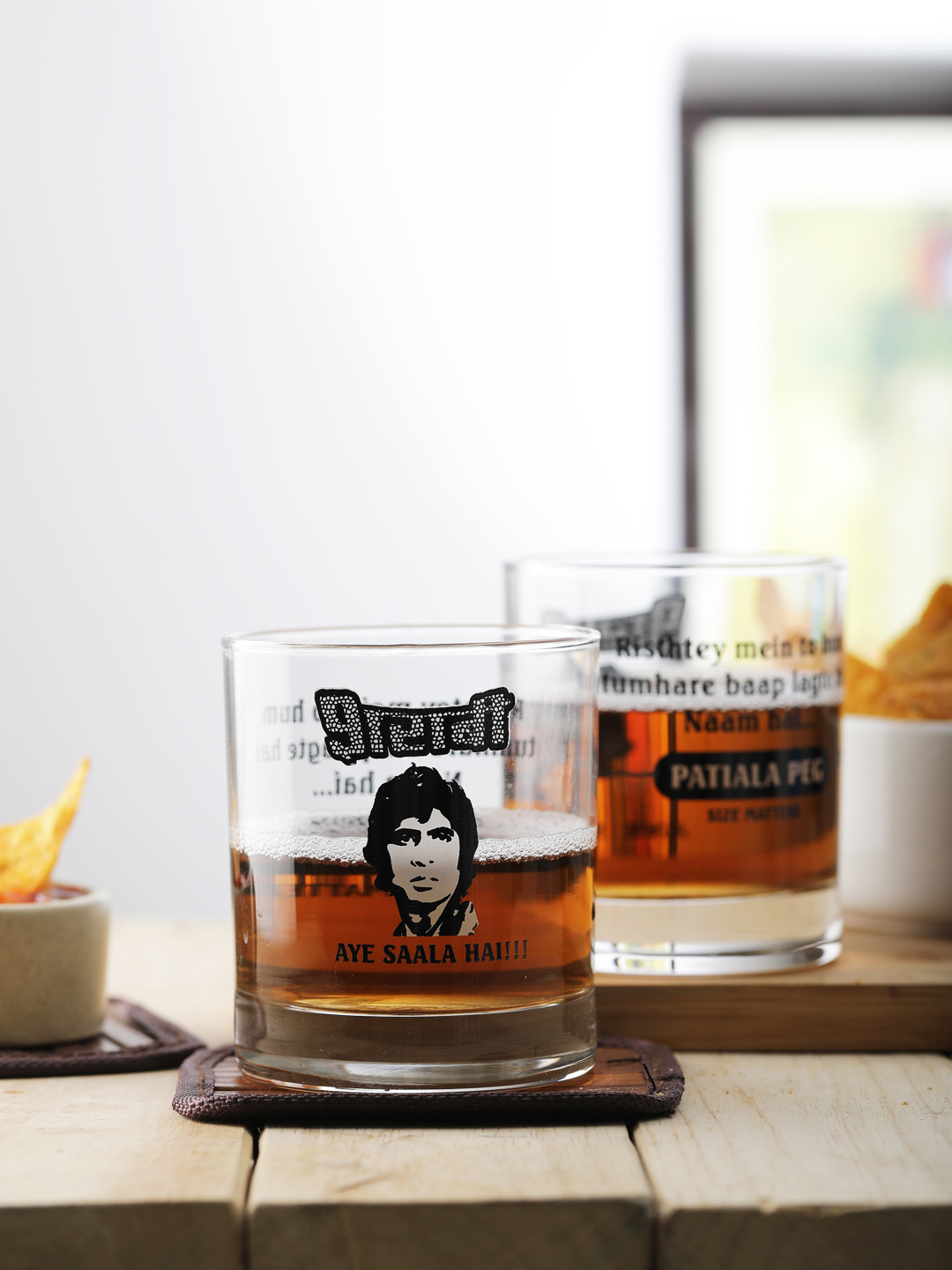 EK DO DHAI Set Of 2 Sharabi Whiskey Glasses