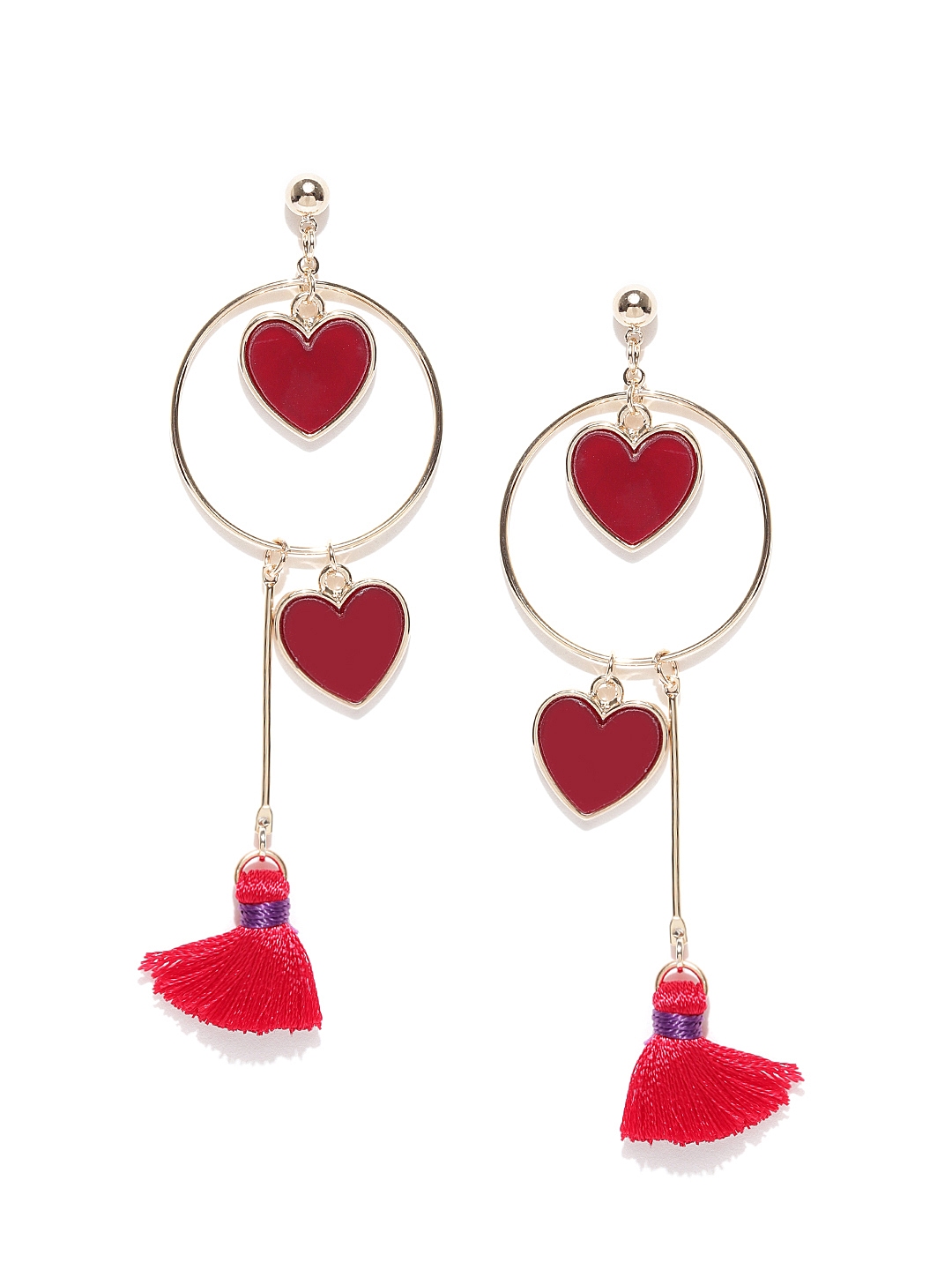 Heart Gold Drop Earrings in Red Kyocera Opal  Kendra Scott