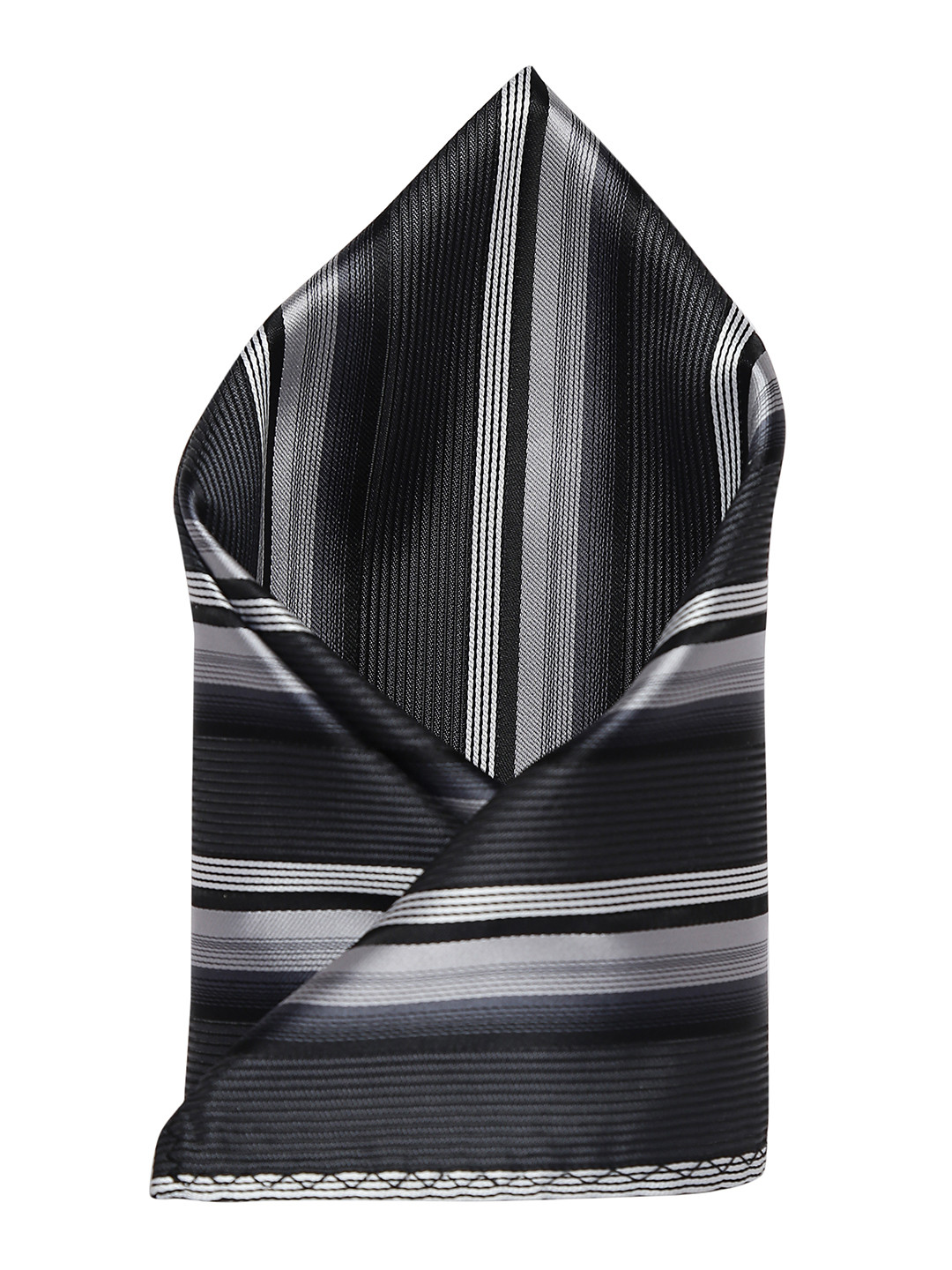 Alvaro Castagnino Men's Charcoal & GreyStriped Pocket Square