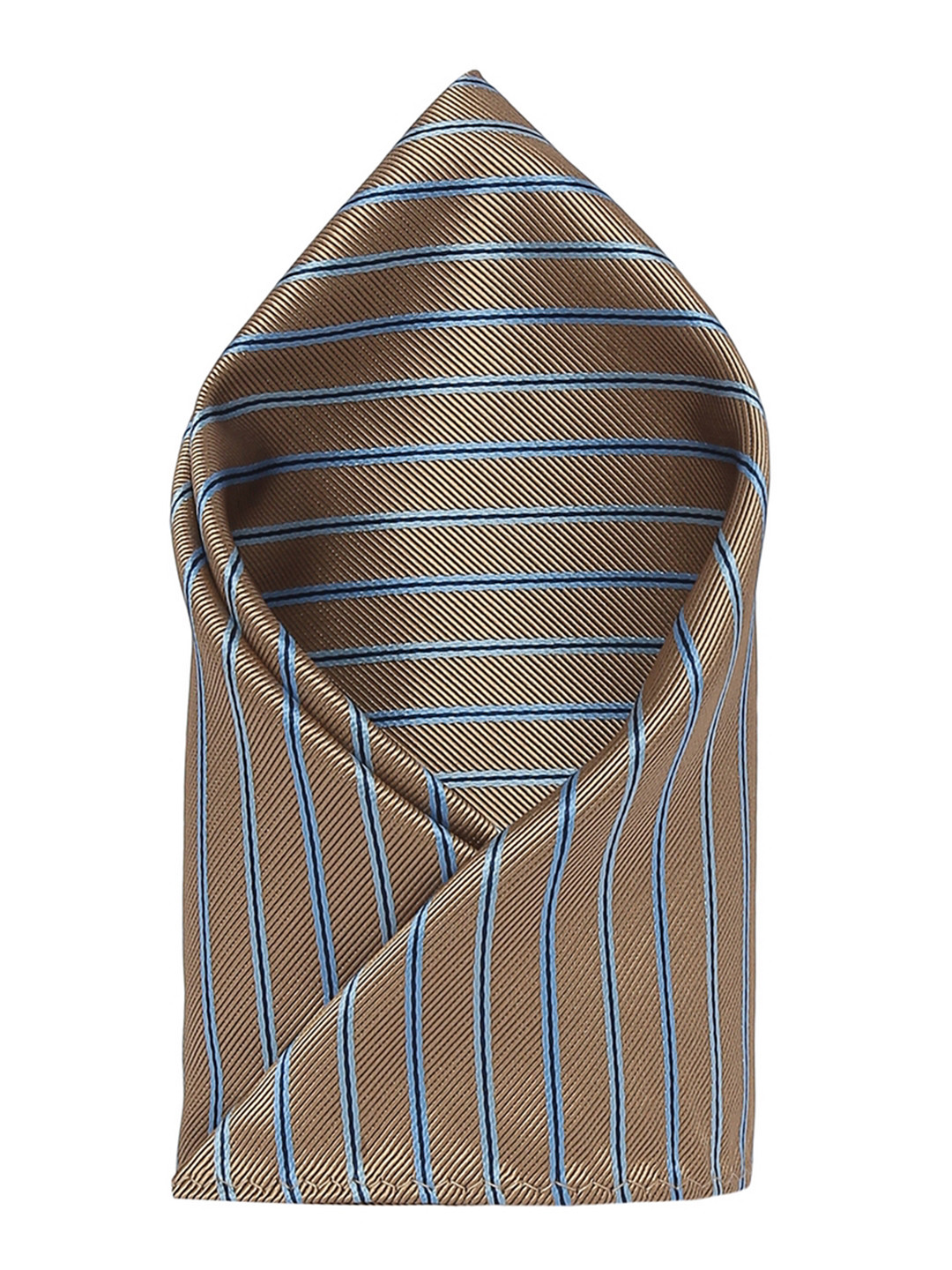 Alvaro Castagnino Men's Brown & Blue Striped Pocket Square