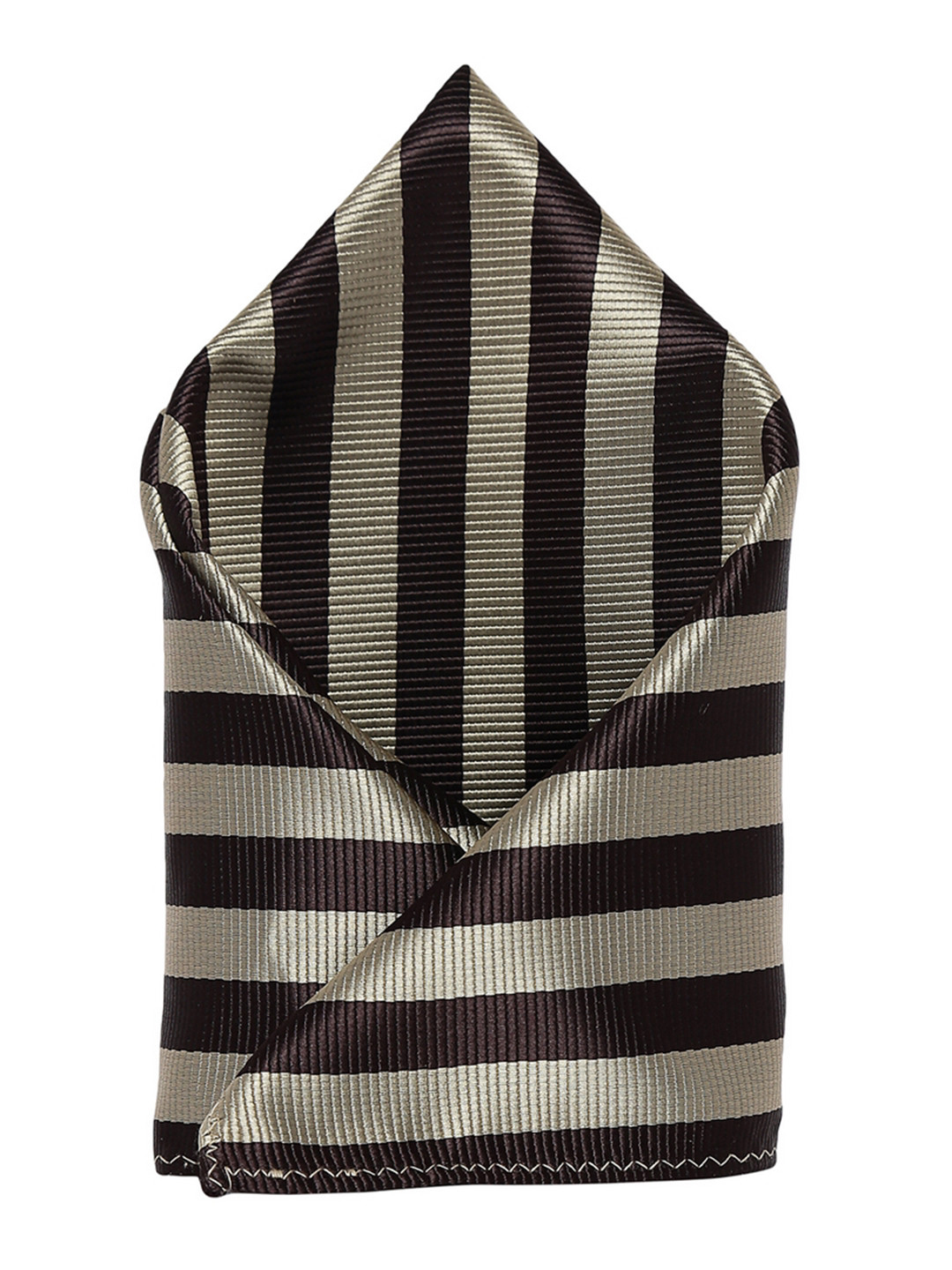 Alvaro Castagnino Men's Brown & Beige Colourblocked Pocket Square