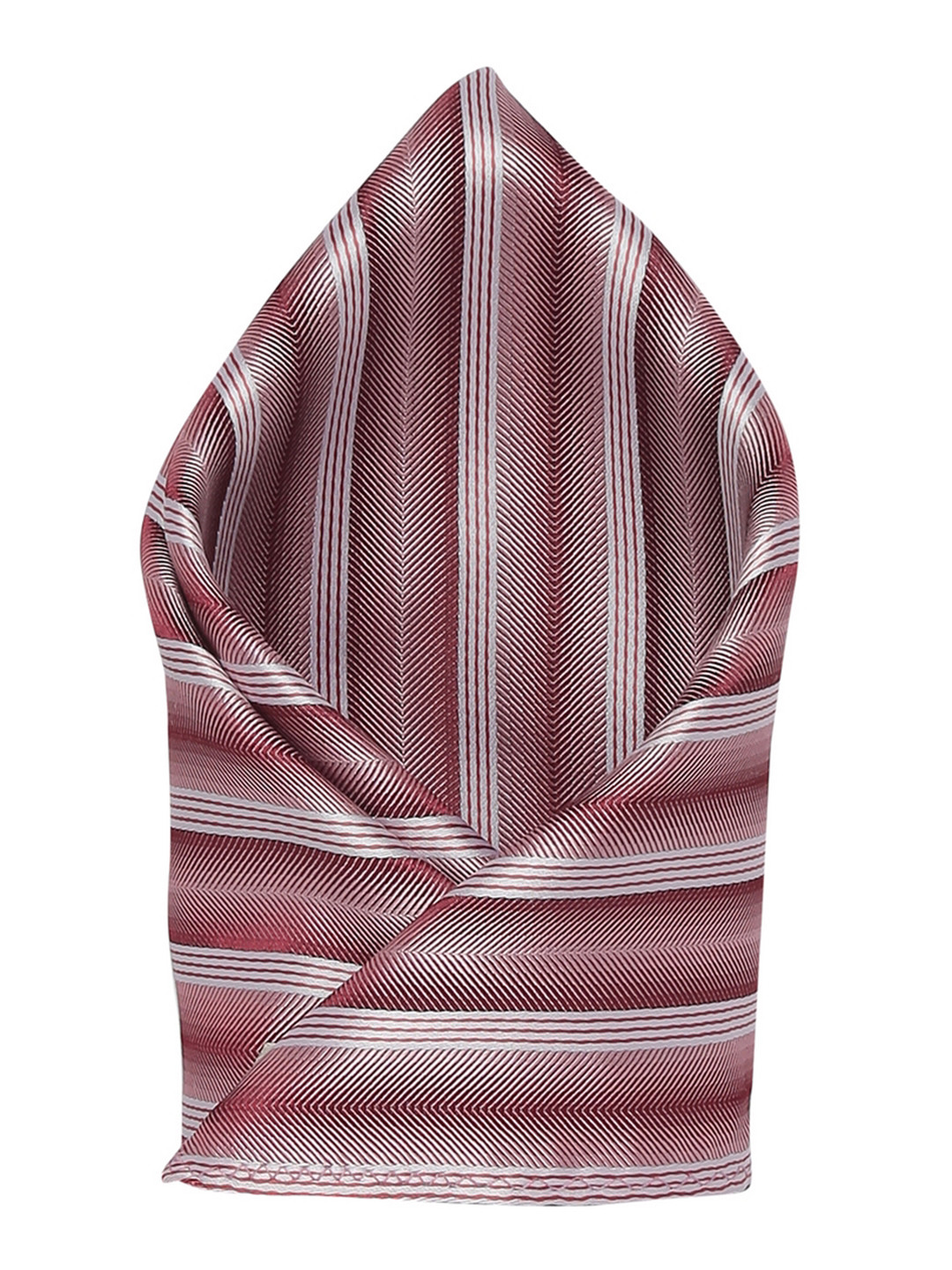 Alvaro Castagnino Men's Maroon & White Striped Pocket Square