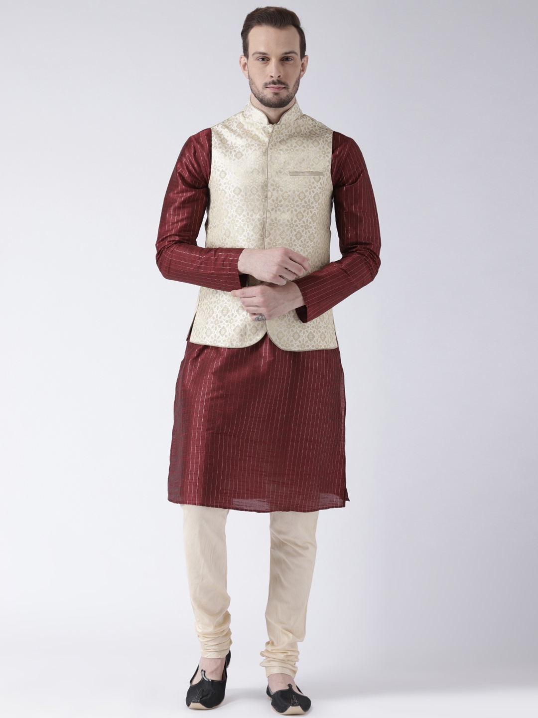 nehru jacket for maroon kurta