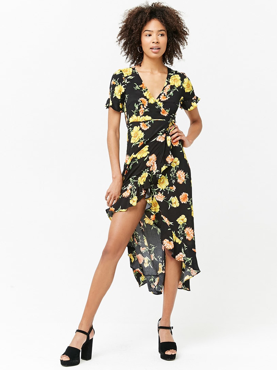 Floral wrap hotsell dress forever 21