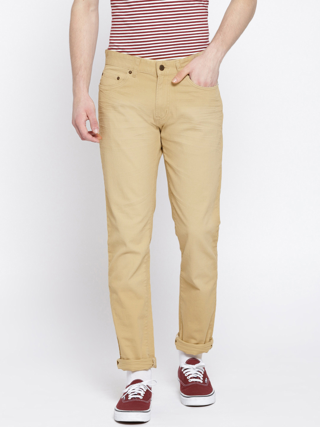 Aeropostale Men Beige Skinny Fit Mid-Rise Clean Look Stretchable Jeans