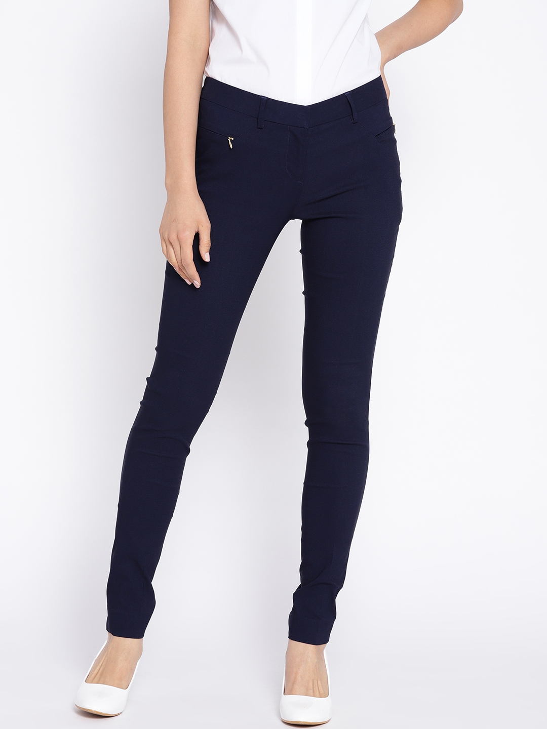 Cigarette trousers  Navy blue  Ladies  HM IN